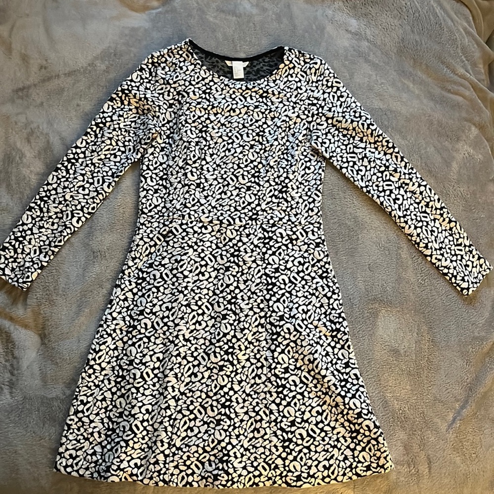 H&M Long Sleeved Cow Print Dress